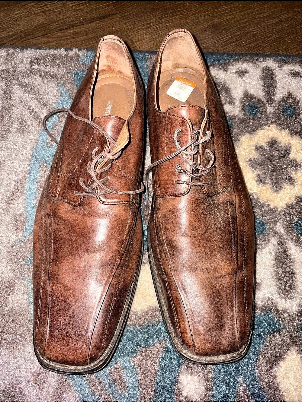 Leather Oxfords Brown US 12